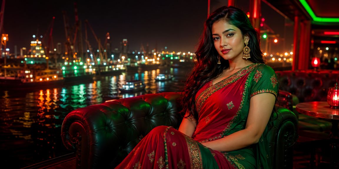 নারায়ণগঞ্জে অনলাইন বেটিংয়ের দৃশ্য, লাল এবং সবুজ আলোয় আলোকিত
